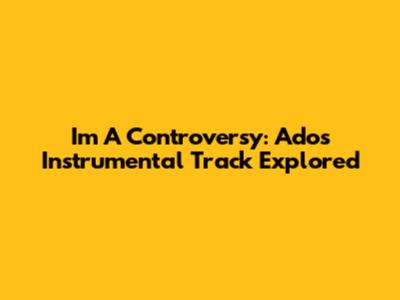 I'm A Controversy: Ado's Instrumental Track Explored