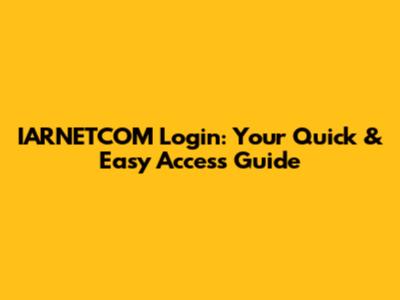 IARNETCOM Login: Your Quick & Easy Access Guide