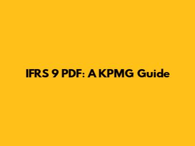 IFRS 9 PDF: A KPMG Guide