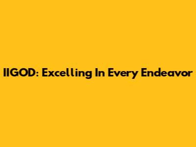 IIGOD: Excelling In Every Endeavor