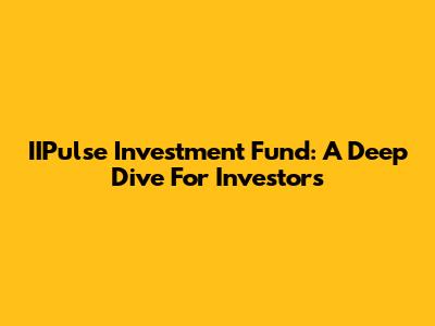 IIPulse Investment Fund: A Deep Dive For Investors