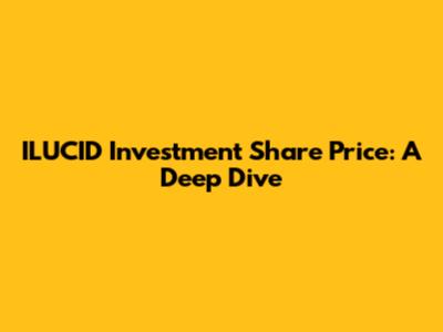 ILUCID Investment Share Price: A Deep Dive