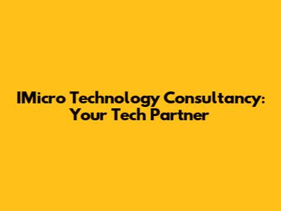 IMicro Technology Consultancy: Your Tech Partner