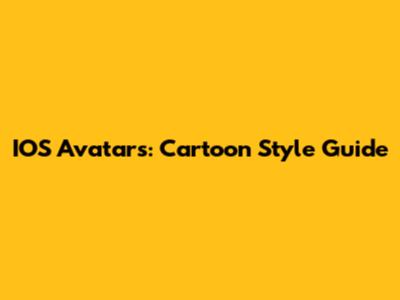 IOS Avatars: Cartoon Style Guide
