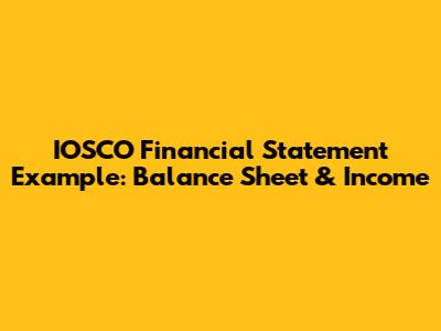 IOSCO Financial Statement Example: Balance Sheet & Income
