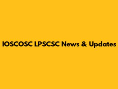 IOSCOSC LPSCSC News & Updates