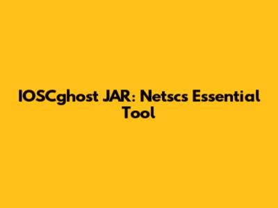 IOSCghost JAR: Netsc's Essential Tool