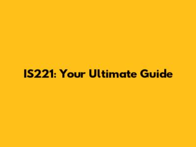 IS221: Your Ultimate Guide