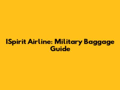 ISpirit Airline: Military Baggage Guide