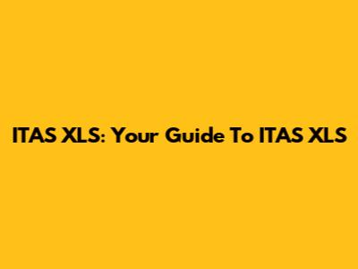 ITAS XLS: Your Guide To ITAS XLS