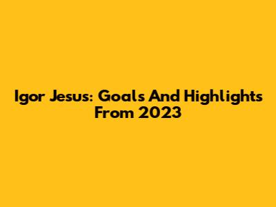Igor Jesus: Goals And Highlights From 2023