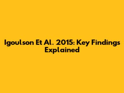 Igoulson Et Al. 2015: Key Findings Explained