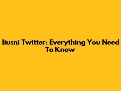 Iiusni Twitter: Everything You Need To Know