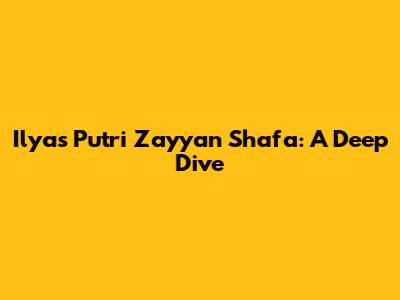 Ilyas Putri Zayyan Shafa: A Deep Dive