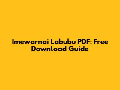 Imewarnai Labubu PDF: Free Download Guide