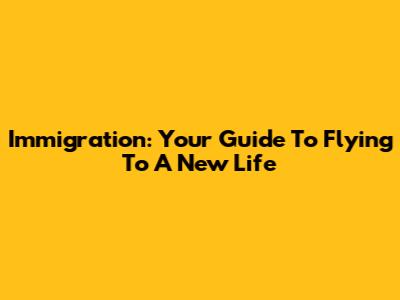 Immigration: Your Guide To Flying To A New Life