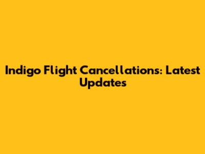 Indigo Flight Cancellations: Latest Updates