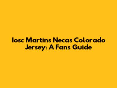 Iosc Martins Necas Colorado Jersey: A Fan's Guide
