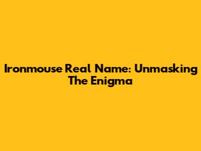 Ironmouse Real Name: Unmasking The Enigma