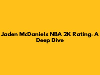Jaden McDaniels' NBA 2K Rating: A Deep Dive