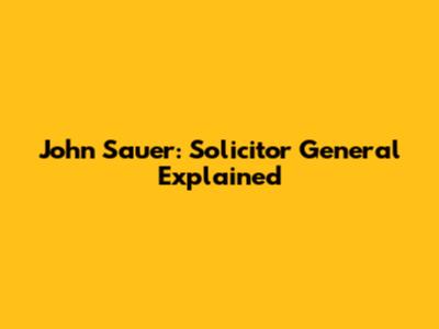 John Sauer: Solicitor General Explained