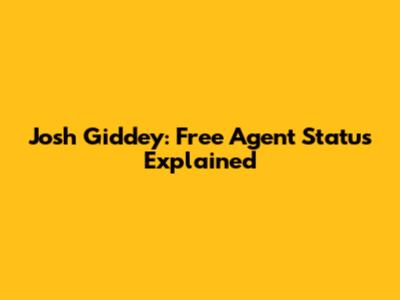 Josh Giddey: Free Agent Status Explained