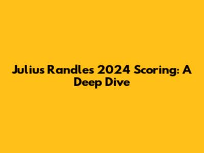 Julius Randle's 2024 Scoring: A Deep Dive