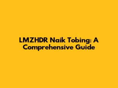 LMZHDR Naik Tobing: A Comprehensive Guide