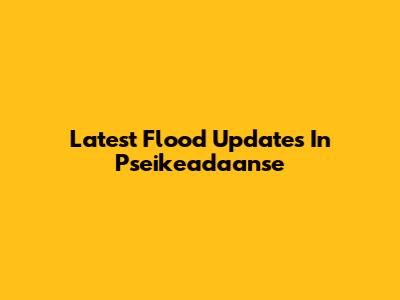 Latest Flood Updates In Pseikeadaanse