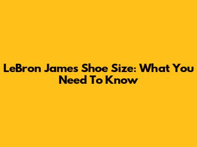 LeBron James' Shoe Size: What You Need To Know