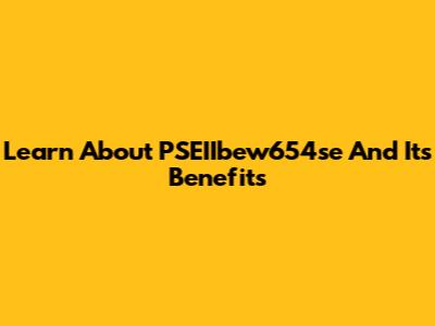 Learn About PSEIIbew654se And Its Benefits