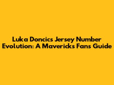 Luka Doncic's Jersey Number Evolution: A Mavericks Fan's Guide