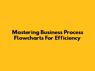 Mastering Business Process Flowcharts For Efficiency