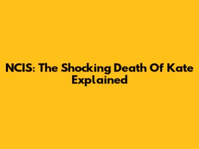 NCIS: The Shocking Death Of Kate Explained