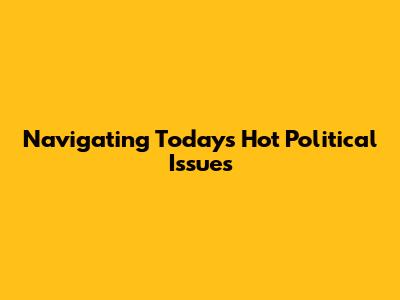 Navigating Today's Hot Political Issues