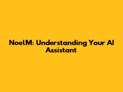 NoelM: Understanding Your AI Assistant