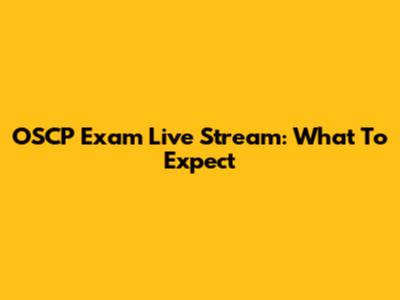 OSCP Exam Live Stream: What To Expect