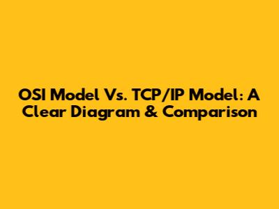 OSI Model Vs. TCP/IP Model: A Clear Diagram & Comparison