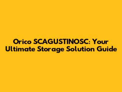 Orico SCAGUSTINOSC: Your Ultimate Storage Solution Guide