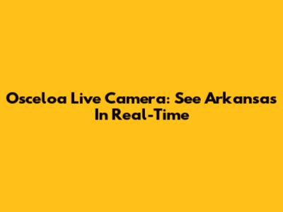 Osceloa Live Camera: See Arkansas In Real-Time