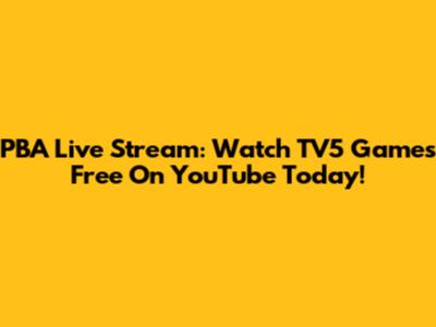 PBA Live Stream: Watch TV5 Games Free On YouTube Today!