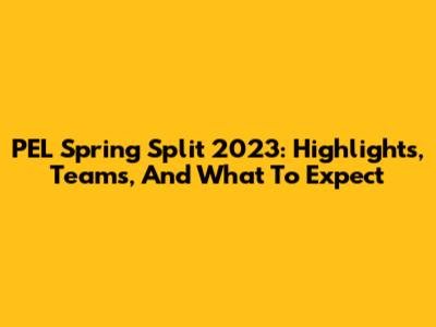 PEL Spring Split 2023: Highlights, Teams, And What To Expect