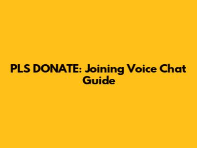 PLS DONATE: Joining Voice Chat Guide