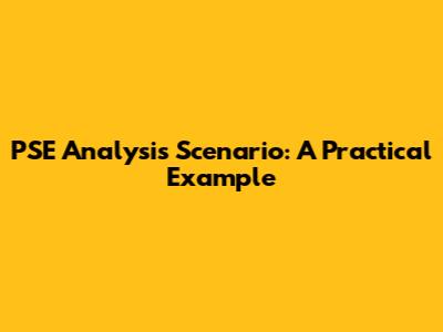 PSE Analysis Scenario: A Practical Example