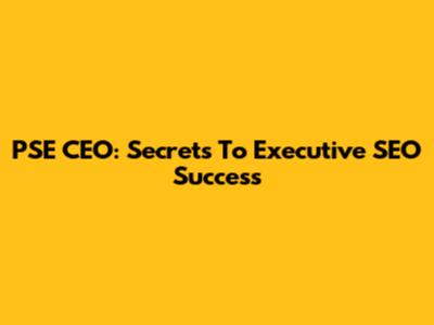 PSE CEO: Secrets To Executive SEO Success
