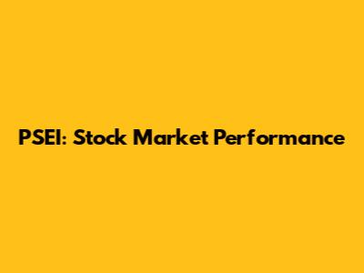 PSEI: Stock Market Performance