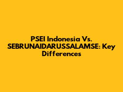 PSEI Indonesia Vs. SEBRUNAIDARUSSALAMSE: Key Differences