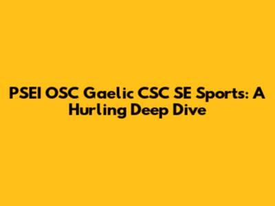 PSEI OSC Gaelic CSC SE Sports: A Hurling Deep Dive