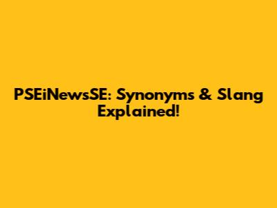 PSEiNewsSE: Synonyms & Slang Explained!