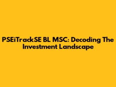 PSEiTrackSE BL MSC: Decoding The Investment Landscape